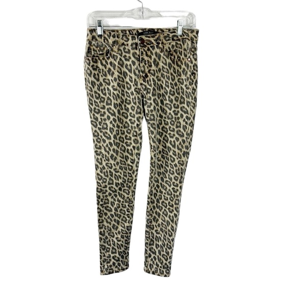 Judy Blue Denim - Judy Blue Skinny Fit Jeans Women's 5/27 Heathered Cheetah Tan Black Stretch